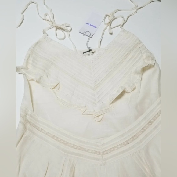 Zadig & Voltaire Rilli Ruffle Lace Dress, Vanille (Ivory Cream) Size S $398 - Picture 11 of 12